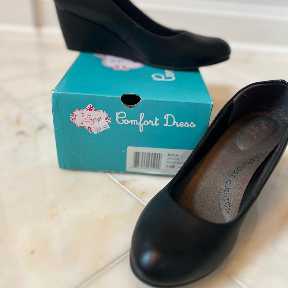 Jelly Pop Black Wedge Shoes